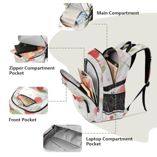 Mochila para laptop de 17.5 pulgadas con diseño de acuarela roja escuela y negocios 5