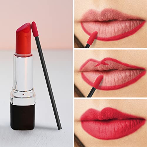 Vaincre 500PCS Lip Wands Applicators Disposable - Vaincre Lip Brush, Lipstick Lint Free Brush Makeup Gloss Wands, Makeup Applicator Beauty Tool Kits Black