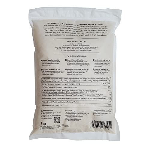 Emma Basic Panko Breadcrumbs 8MM 1kg Bag | Oven baked | Less Oily | Extra Crispy | Japanese Style