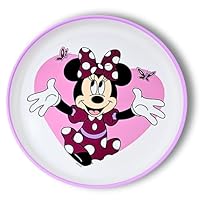 Stor Minnie Mouse Kinderteller rutschfest, BPA frei & Mehrweg, Kinder Frühstücksteller, Snackteller, Campingteller für Kinder, Frühstücksteller
