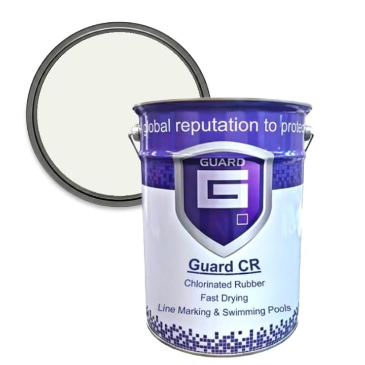 Guard CR - Chlorinated Rubber Line Marking and Swimming Pool Paint Fish Pond - 5 Litres Multiple Colours (White)