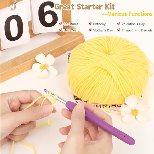 Image of Katech Cotton Yarn for Crocheting-55% Cotton 45% Acrylic-#3 DK (Light)-Super Soft Milk Cotton Yarn-Great Crochet and Knitting Starter Kit for Colorful Craft(Yellow)