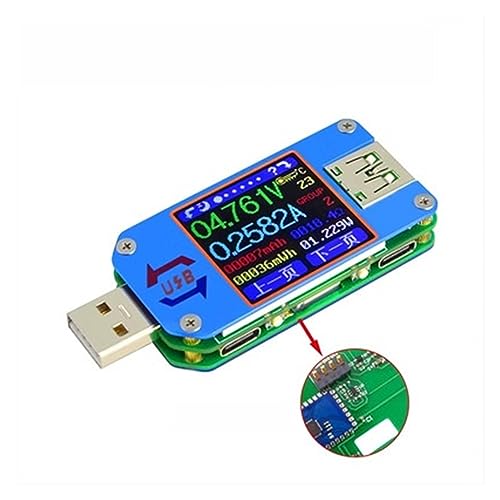 ワットチェッカー バッテリー充電器測定 USB テスター LCD ディスプレイ USB 電圧テスター TC64 電流計 電圧計 UM34 UM34C UM24 UM24C UM25 UM25C USBチェッカー(UM25C With Bluetooth)