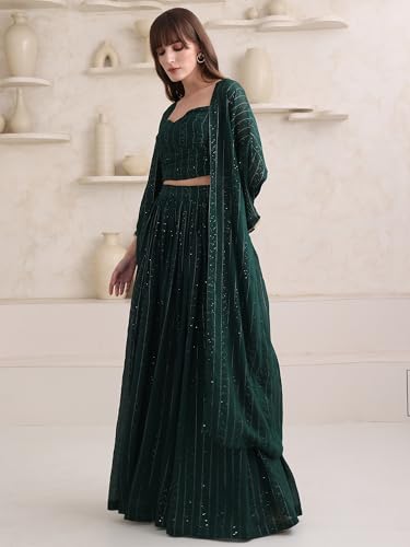 Image of PURVAJA Women's Maxi Fit & Flare Viscose Ethnic Co-Ords