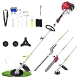 58CC Gas Powered 2-Cycle Weed Wacker 5-in-1 Multi-Function String Trimmer, Brush Cutter, Hedge Trimmer, Edger, Pole Chainsaw for Lawn and Garden Care Trimming