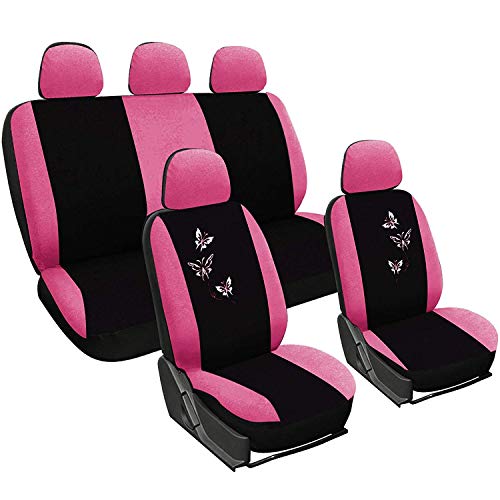 WOLTU AS7247 Housse de siège Universelle Couverture de siège de Voiture en Polyester,Noir Rose