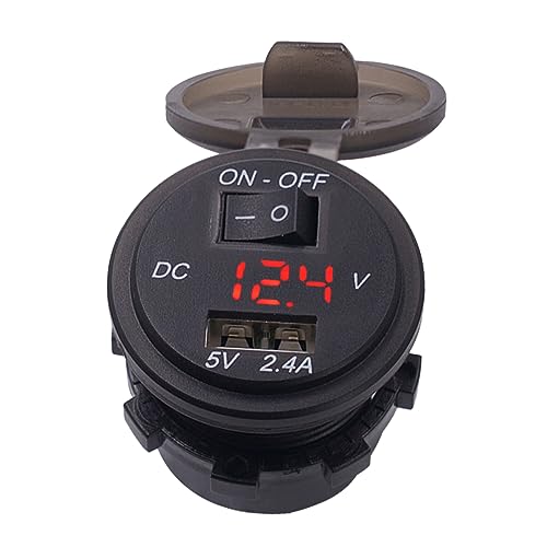 Cargador de coche USB 2.4A FUTUREORYY impermeable con pantalla digital para moto