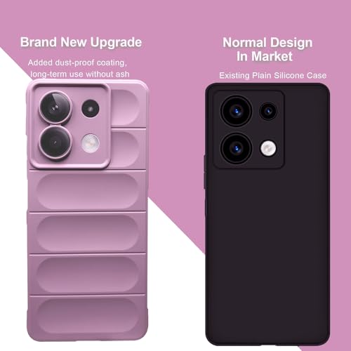 Image of A rtistque Liquid Silicone Stripes Back Cover Case for Mi Redmi Note 13 5G | with Camera Protection | with Inner Fabric | Anti Slip Grip | AirBag Case - Purple
