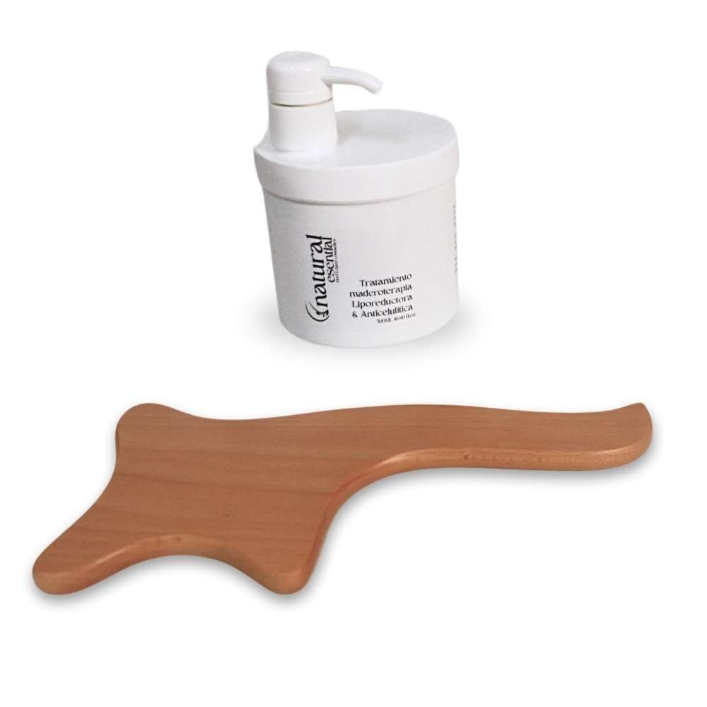 Set de Maderoterapia | Kit Anticelulítico con Crema y Tabla Moldeadora de Madera | Anticelulítico, Pack Promocion, Reductor/Moldeador | Ideal para Completar tus sesiones de Maderoterapia
