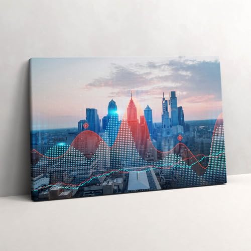 Peinture sur toile gratte-ciel Philadelphie 60x40 pour habiller un mur vide