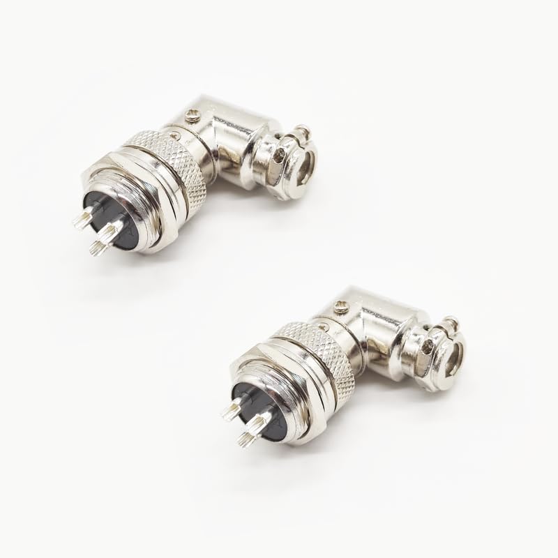 Conector de aviación GX16 3 pines ángulo recto 2 unidades miniatura 1