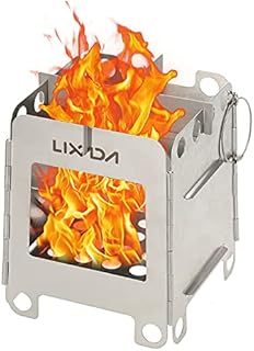 Lixada Portable Camping Stove Folding Camping Stove Wood Stove Lightweight Pocket Stove Backpacking Stove (type1)