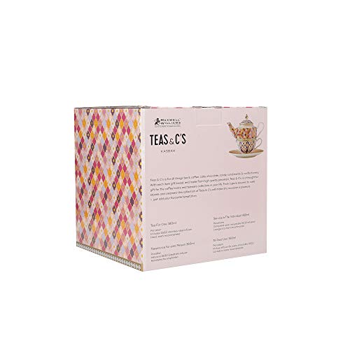 Maxwell & Williams Teas & C’s Kasbah Tea for One Teapot and Cup Set with Infuser in Gift Box, Porcelain, Rose, 38 ml