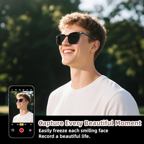 Image of Smart Glasses for Men Women, Bluetooth-Audio Glasses with Clear Blue Light Glasses & UV400 Polarised Magnetic Lenses, Auto On /Off, Call /Music, Unisex Intelligent Sunglasses for Cycling Driving (G05)