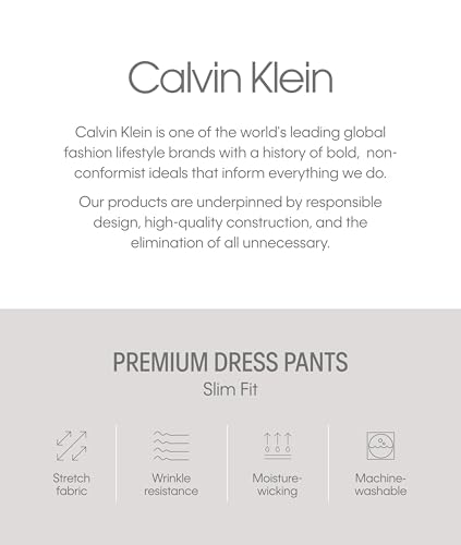 Calvin Klein Men's Slim Fit Stretch Dress Pants, 36W x 30L, Navy - image 4