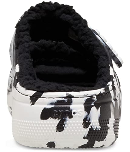Image of Crocs Unisex-Adult Classic Cozzzy Sandals, Fuzzy Slippers and Slides, Black /White, 15 Men /17 Women