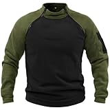  Oanviso Vestes Hiver en Polaire pour Homme Chaud sans Capuche pour des Sports Manteau Softshell Veste Tactique Militaire Automne Le Travail et Le Loisir B Armée Verte XL