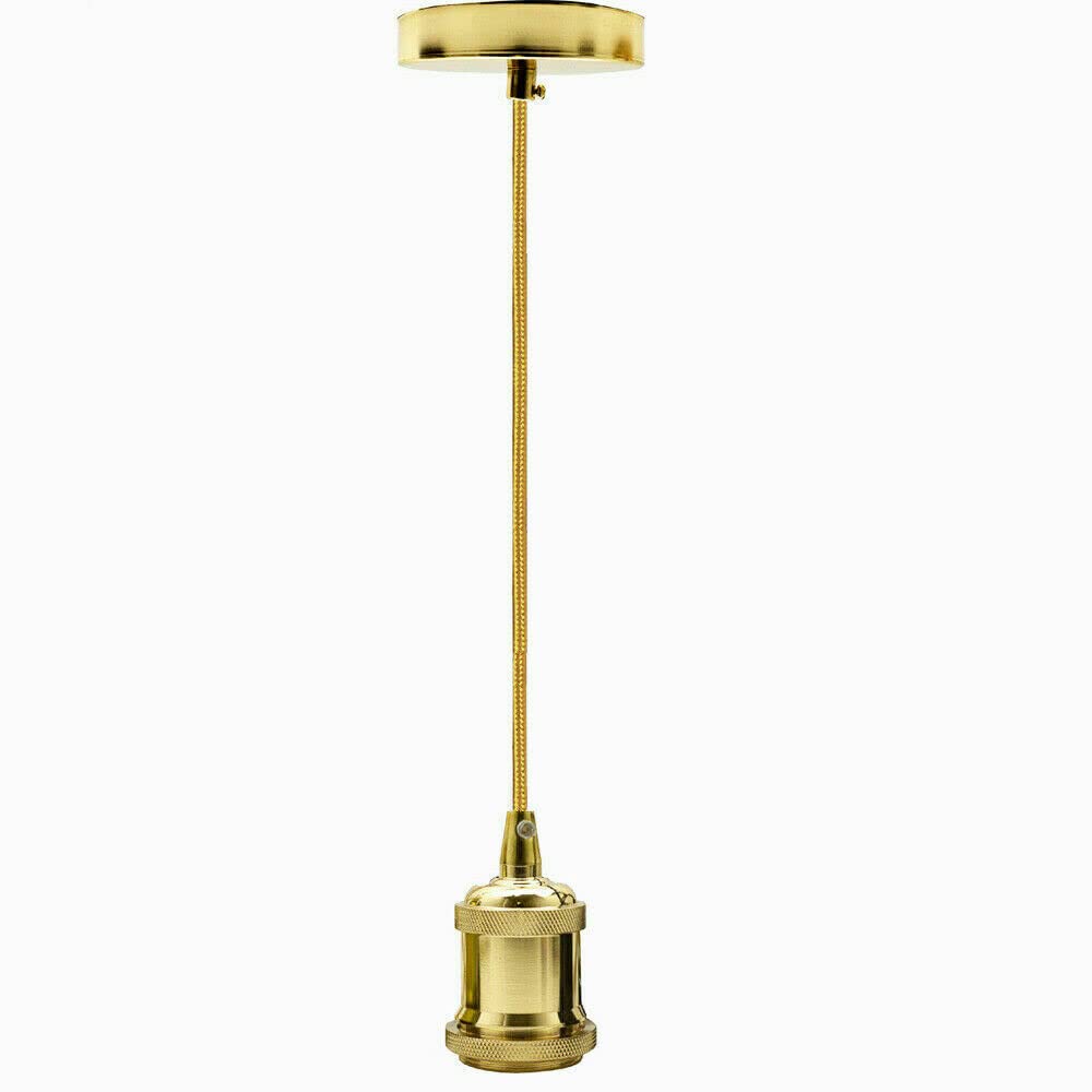 Lámpara colgante E27 de oro francés LEDSone con cable de 1m 8