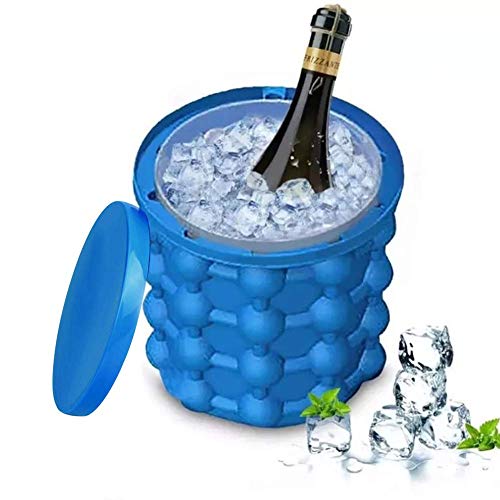 Dearlives Large Silicone Ice Bucket with Lid, Beverage Cooler, Portable Ice Maker Great