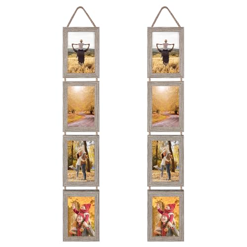 EYMPEU Marcos de Fotos 10X15 Collage Juego de Colgantes, Marco 10X15 Vertical Rústico Set of 8, Para La Decoración de Paredes.