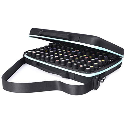 Beschan Essential Oil Holder Organizer Traveling Carrying Case Extra Large Deluxe Storage Box Hard Shell Dense Foam Holds for 20/15/10/5 ml Roller Bottles 108 holes-16.1
