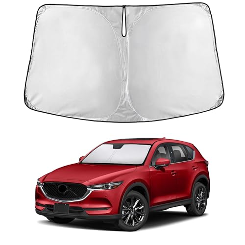Image of EcoNour Windshield Sunshade Compatible for Mazda CX-5 2017-2024 2025 2026, Sun Visor for Front Windshield & Window Sun Shade Cover, UV Heat Blocker & Protector, Car Accessories
