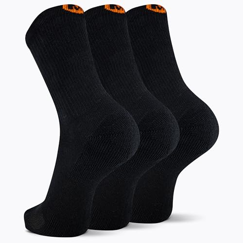 Image of Merrell Unisex Adult Men's and Women's Cushioned Cotton Crew Socks - 3 & 6 Pairs - Breathable Mesh Comfort Zones