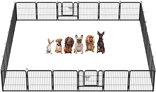 Image of BestPet | Dog Playpen | 24 Inch, 24 Panels | Heavy Duty Metal Pet Exercise Pen | Indoor Outdoor Fence Panels | Rust-Resistant, Removable, Tool-Free Setup | Anti-Skid, Expandable Design