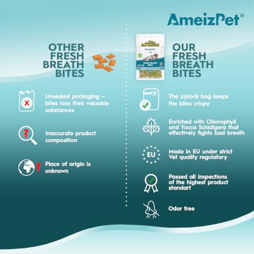 AmeizPet Katzen Leckerlies Frischer Atem Für Katze, Leckerli Zur Unterstützung Eines Frischen Atems, Kann Helfen Unangenehme Gerüche Zu Reduzieren, Reckerer Für Den Täglichen Genuss, 65 g (2.3 oz)