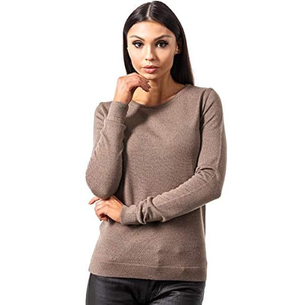 KNITTONS 100% Merinowollen Trui Met ronde hals Voor Dames