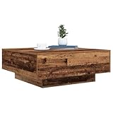 vidaXL Tavolino da Salotto Legno Vecchio e Blu 80 x 80 x 31 cm, Tavolino da caffè Moderno, Elegante per Il Soggiorno, LED Basso, Mobile Multifunzionale