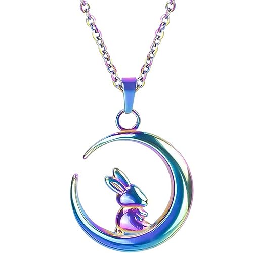 Jude Jewelers Stainless Steel Moon Crescent Cute Rabbit Style Holiday School Class Necklace