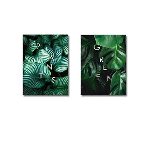Plantes murales art vert tropical pour salon élégant | Toile 50x70cm