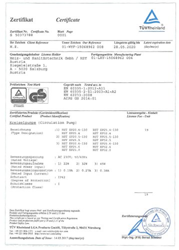 HST | Hocheffiziente Heizungspumpe | Umwälzpumpe | HST EP 25-60/180 mm | 6 Meter Förderhöhe