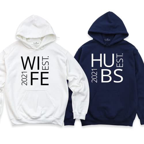 Hubby Wifey Est. 2025 Sweatshirt, Bridal Shower Gift, Groom Gift, Honeymoon Sweatshirt, Matching Sweaters, Groom Sweatshirt, Couples Sweatshirt4