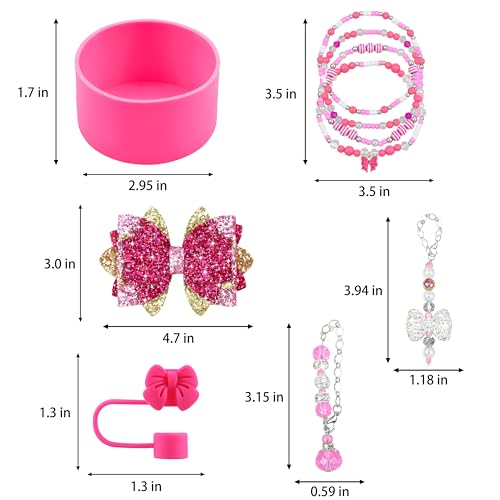 Hpebl 9PCS Accessories for Stanley Cup 30 40oz Tumbler Accessories,Rose - image 3