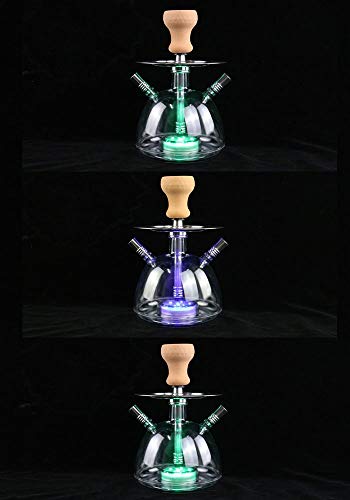 WJMT Hukahn Set Micro Modern Acryl Bubble Huka mit LED-Leuchten, Silikonschale, Schlauch, Holzkohlezangen |Bester Shisha… – Bild 7