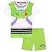 Disney Toy Story Pijama Niño Corto, Pijamas Niños de Buzz Lightyear y Woody, Ropa Niño de Algodon, Regalos para Niños Edad 2-10 Años (Verde, 3-4 años)