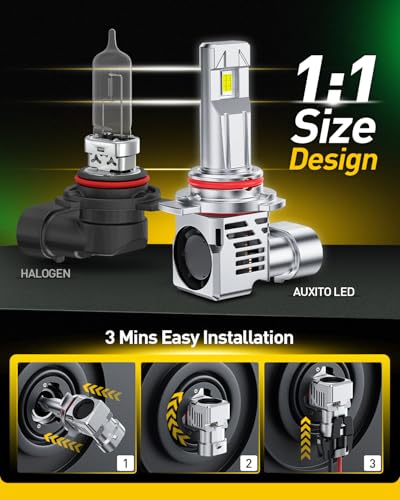 Image of AUXITO 9012 Bulb HIR2 Bulbs, 80000LM 15X Brighter Ultra-Bright, Plug N Play, Long Lifespan, No Flicker, 99% Compatibility, 2PCS