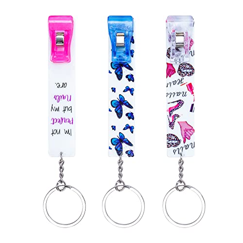 Image of 3PCS Credit Card Puller, Cute Debit Bank Card Grabber for Long Nails ATM Keychain Women with Plastic Clip