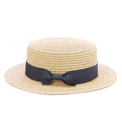 Straw Hats Kids Boys Girls Skimmer Hat Sun Beach Panama Hat