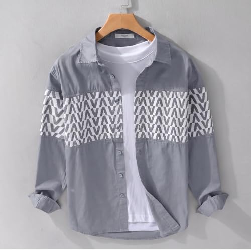 Image of Afflatus Men's Casual Shirt with Geometric Print | Premium Cotton Full Sleeve Shirt for Men | Stylish Regular Fit Fashion Trend | Casual, Party & Smart Casual Wear