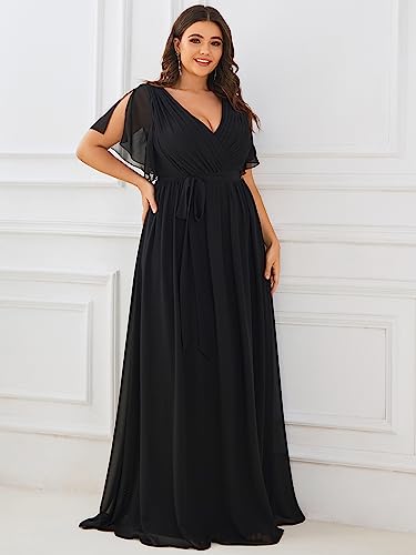 Image of Ever-Pretty Plus Women's Chiffon Maxi Plus Size Formal Bridesmaid Dresses
