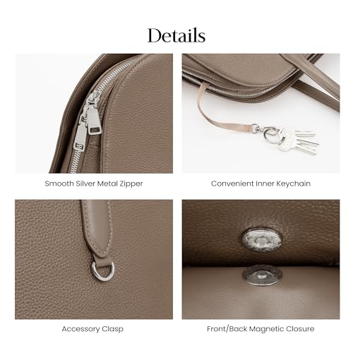 Bolso tote de cuero genuino para mujer miniatura 5