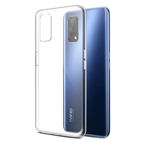 Image of Soft Flexible Silicone Back Cover Compatible with Realme Narzo 30 Pro 5G, Transparent Case
