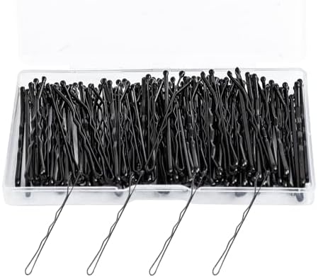 100Pcs Bobby Pins Black Hair Pins Kit for Women Girls Kids Premium Wavy Black Bobby Pins Hair Clips with Storage Box,Suitable for All Hair Types (Black, 2inch)
