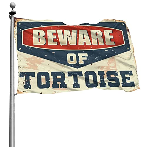 Drapeaux pour chambre Guys Funny format géant Beware Of Tortue résistant