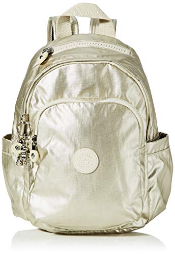 Kipling Delia Mini  Mochila para Mujer  Dorado  Cloud Metal   22x29.5x18 cm