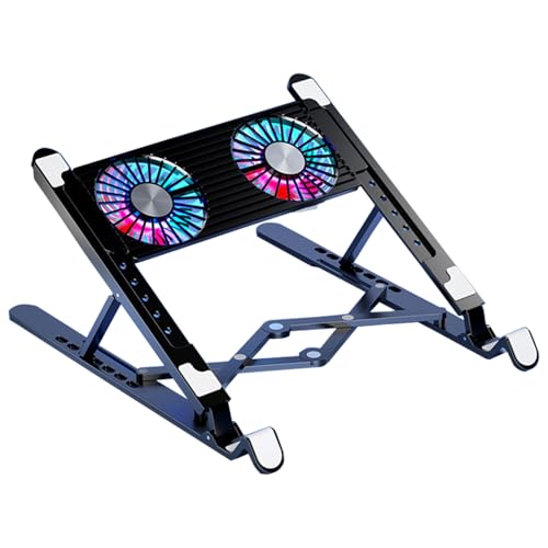 Base para laptop con ventilador LED y soporte plegable miniatura 1