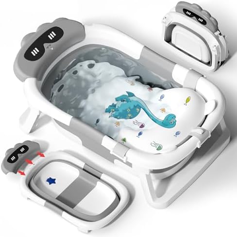 COOSEYA Foldable Baby Bath Tub Essentials for Newborn, Collapsibl...
